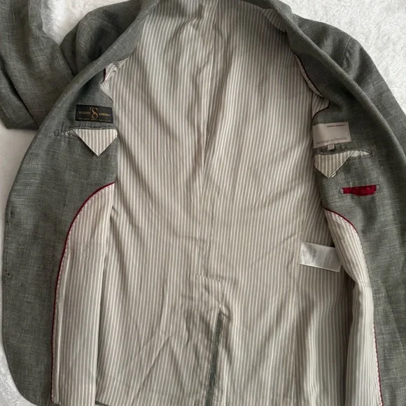 Banana Republic Linen-Blend Blazer in Light Gray